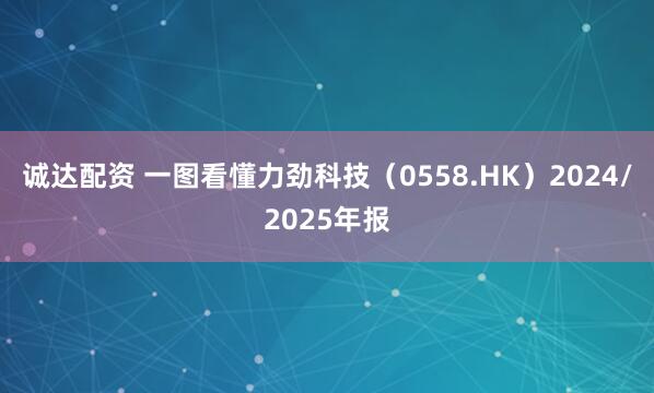 诚达配资 一图看懂力劲科技（0558.HK）2024/2025年报
